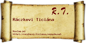 Ráczkevi Ticiána névjegykártya